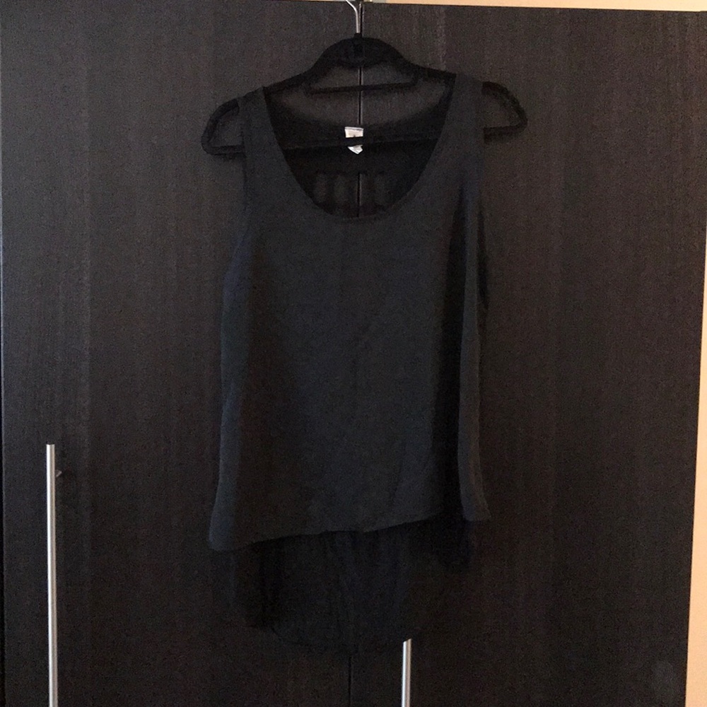 Misope Black Shirt with Cross Cutout - Biker Chic